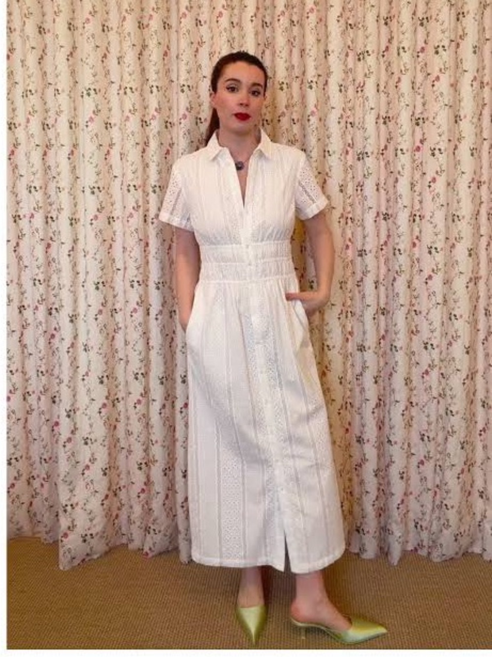 Hill House - The Jamie Nap Dress in White Broderie Voile - L - Picture 5 of 8